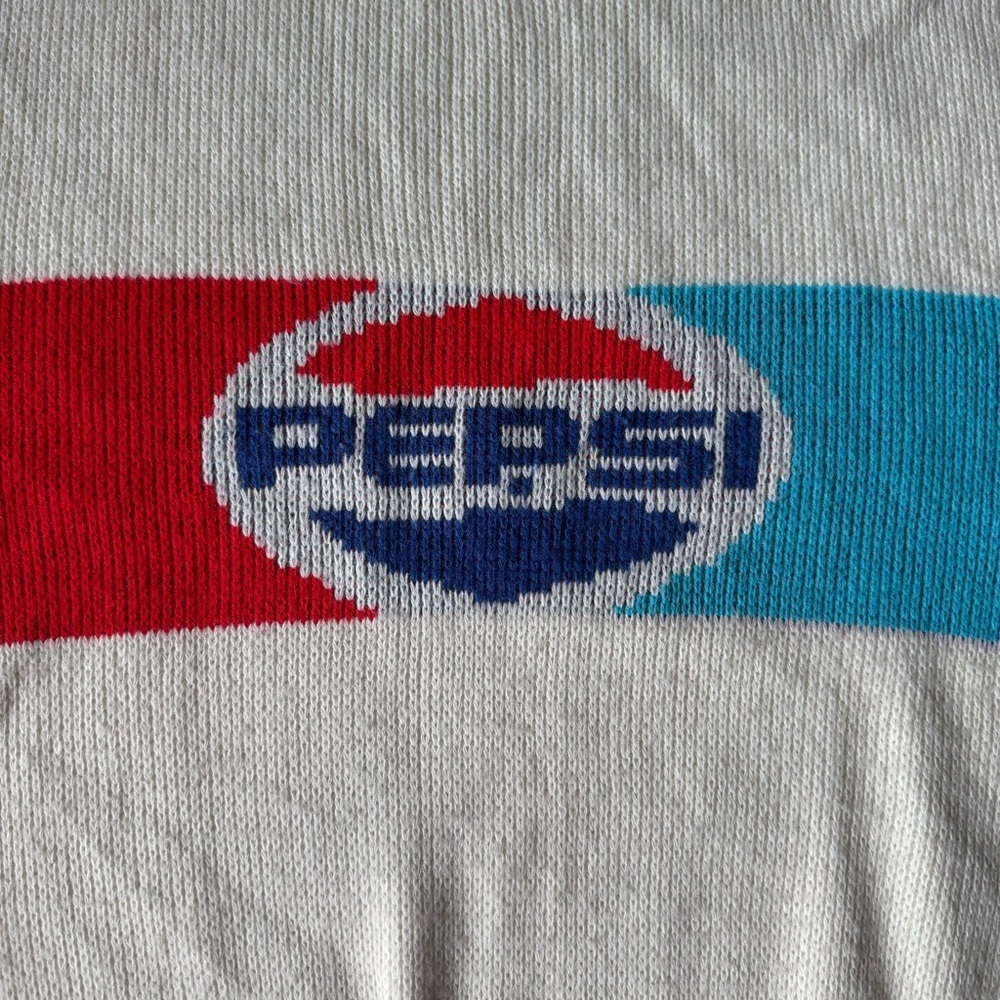 Vintage Pepsi Sweater Acrylic Knit XL Long Sleeve Logo - Picture 3 of 10